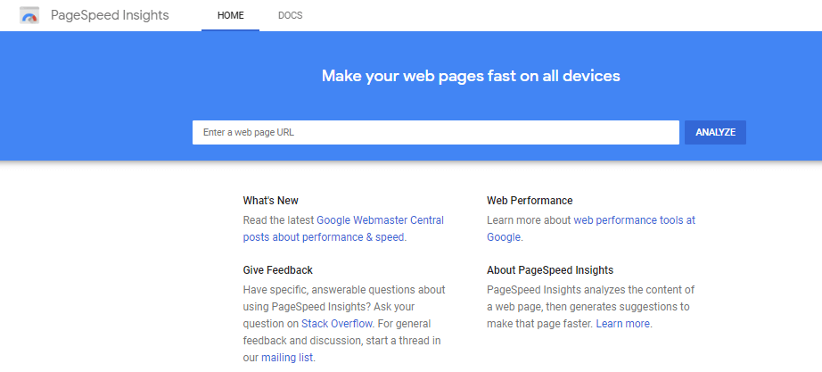 google pagespeed insight